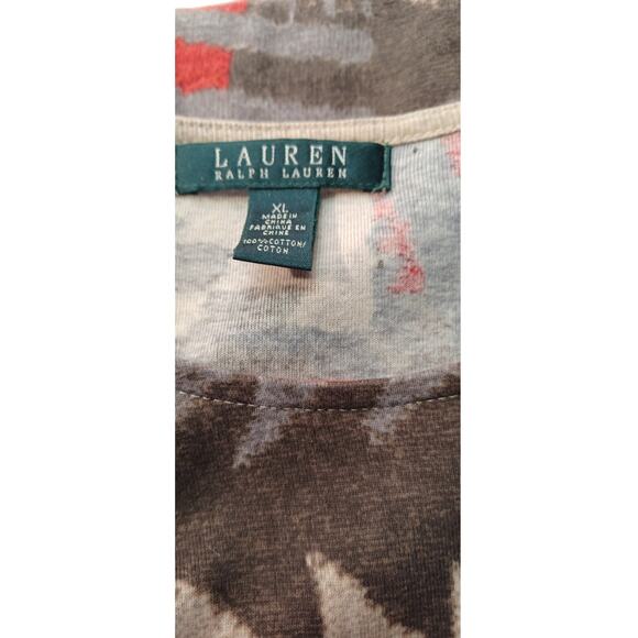 VTG Lauren Ralph Lauren LRL Southwestern Aztec Patchwork Henley Top XL 90s Boho - Picture 6 of 7